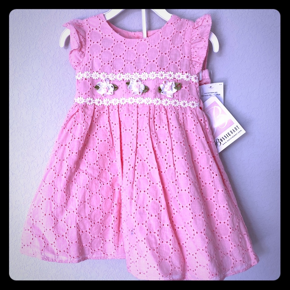 NWT Pink Eyelet Dress with matching Bloomers